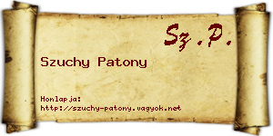 Szuchy Patony névjegykártya
